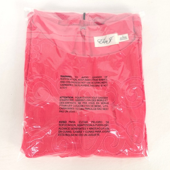 Eliza J Coral Sleeveless Lace Sheath Dress Womens 8 Scallop Hem Textured Overlay - Picture 9 of 16